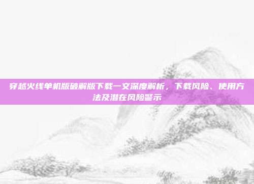 穿越火线单机版破解版下载一文深度解析，下载风险、使用方法及潜在风险警示