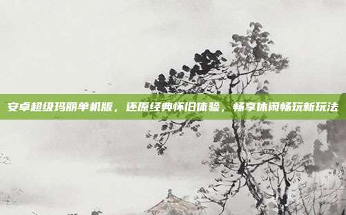 安卓超级玛丽单机版，还原经典怀旧体验，畅享休闲畅玩新玩法