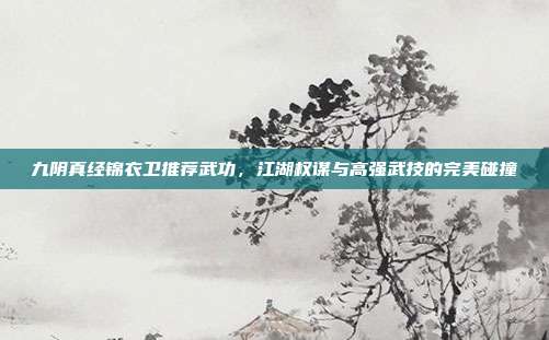 九阴真经锦衣卫推荐武功,江湖权谋与高强武技的完美碰撞