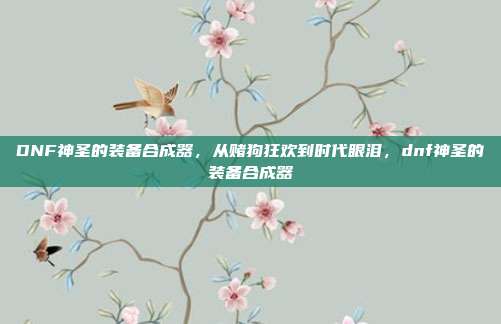 DNF神圣的装备合成器,从赌狗狂欢到时代眼泪,dnf神圣的装备合成器