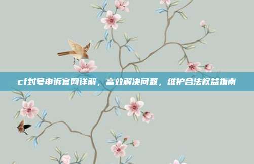 cf封号申诉官网详解,高效解决问题,维护合法权益指南