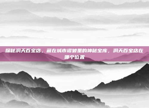 探秘洞天百宝店,藏在城市褶皱里的神秘宝库,洞天百宝店在哪个位置