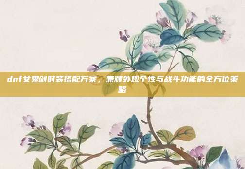 dnf女鬼剑时装搭配方案,兼顾外观个性与战斗功能的全方位策略