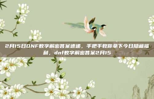 2月15日DNF数字解密答案速递，手把手教你拿下今日隐藏福利，dnf数字解密答案2月15