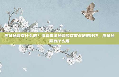 原神油膏有什么用？详解祝圣油膏的获取与使用技巧，原神油膏有什么用