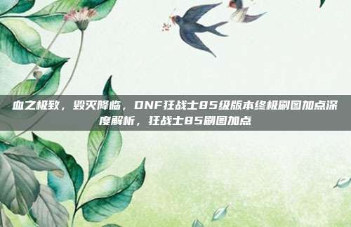 血之极致，毁灭降临，DNF狂战士85级版本终极刷图加点深度解析，狂战士85刷图加点