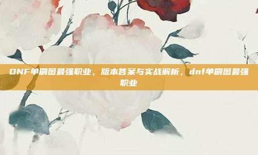 DNF单刷图最强职业，版本答案与实战解析，dnf单刷图最强职业