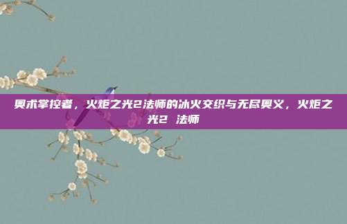 奥术掌控者，火炬之光2法师的冰火交织与无尽奥义，火炬之光2 法师