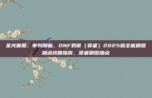 圣光普照，审判降临，DNF奶爸（贤者）2025版全能刷图加点终极指南，贤者刷图加点