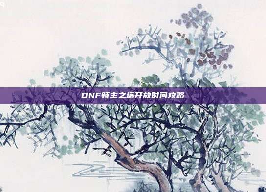 DNF领主之塔开放时间攻略