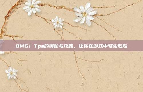 OMG！Tpa的奥秘与攻略，让你在游戏中轻松取胜