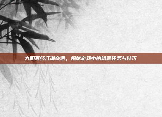 九阴真经江湖奇遇，揭秘游戏中的隐藏任务与技巧