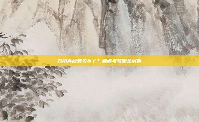 九阴真经安装不了?破解与攻略全解析