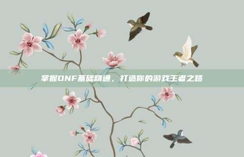 掌握DNF基础精通，打造你的游戏王者之路