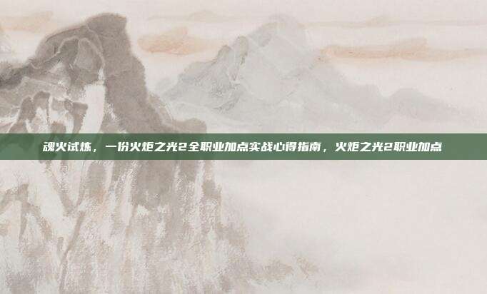 魂火试炼，一份火炬之光2全职业加点实战心得指南，火炬之光2职业加点