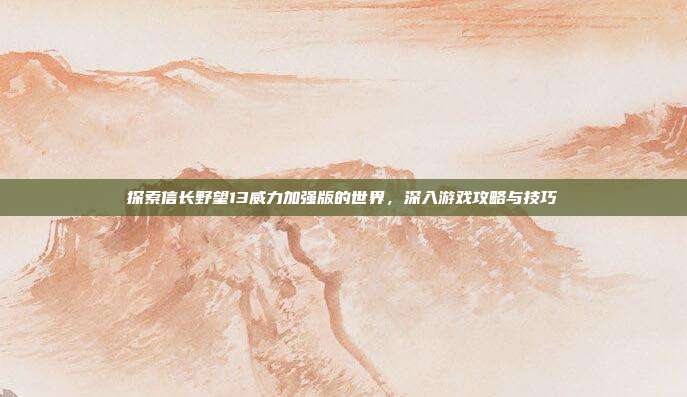 探索信长野望13威力加强版的世界,深入游戏攻略与技巧