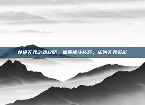 龙将无双游戏攻略,掌握战斗技巧,成为无双英雄