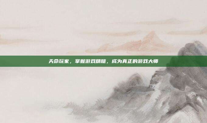 天命玩家,掌握游戏精髓,成为真正的游戏大师