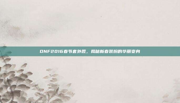 DNF2016春节套外观,揭秘新春装扮的华丽变身