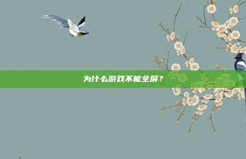 为什么游戏不能全屏？