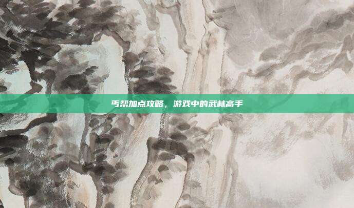 丐帮加点攻略,游戏中的武林高手