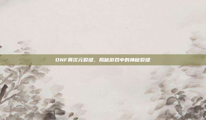 DNF异次元裂缝,揭秘游戏中的神秘裂缝