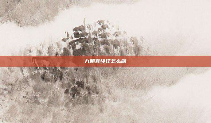 九阴真经狂怎么刷