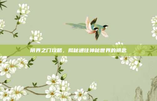 阴界之门攻略,揭秘通往神秘世界的钥匙