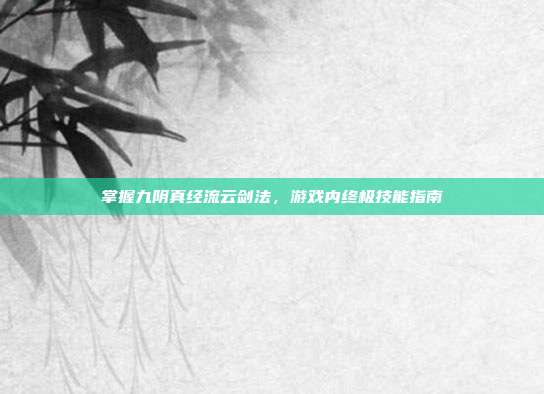 掌握九阴真经流云剑法，游戏内终极技能指南