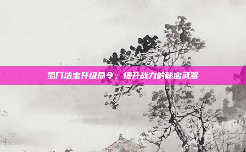 蜀门法宝升级命令，提升战力的秘密武器