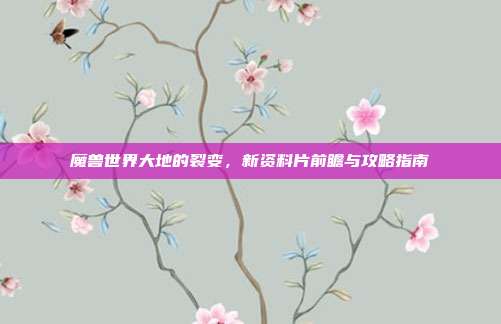 魔兽世界大地的裂变，新资料片前瞻与攻略指南