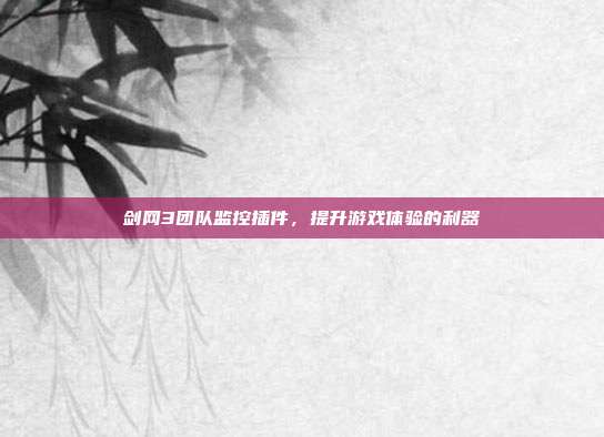 剑网3团队监控插件,提升游戏体验的利器