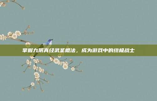 掌握九阴真经武圣棍法,成为游戏中的终极战士