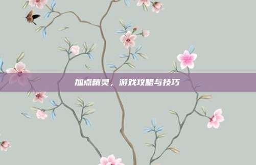 加点精灵,游戏攻略与技巧