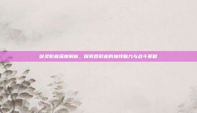 剑灵职业深度解析,探索各职业的独特魅力与战斗策略