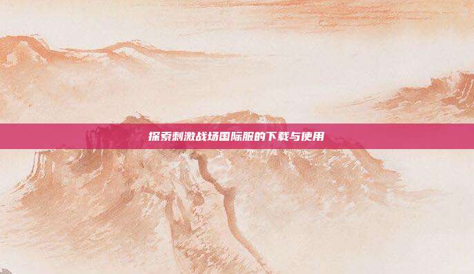 探索刺激战场国际服的下载与使用
