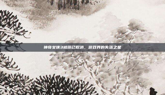 神奇女侠3被曝已取消,游戏界的失落之星