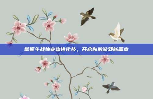 掌握斗战神宠物进化技,开启你的游戏新篇章