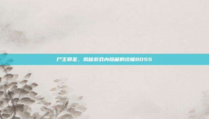 尸王邪圣,揭秘游戏内隐藏的终极BOSS