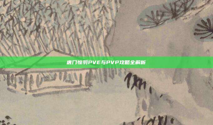 唐门惊羽PVE与PVP攻略全解析