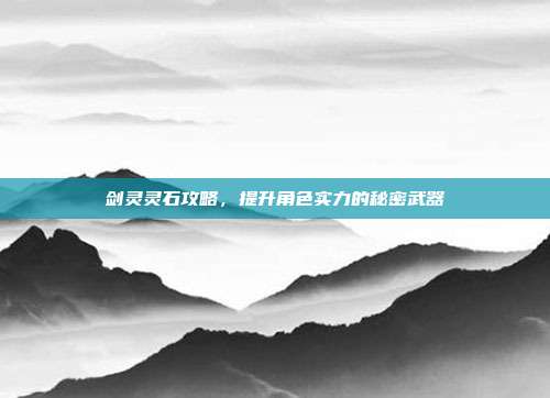 剑灵灵石攻略,提升角色实力的秘密武器