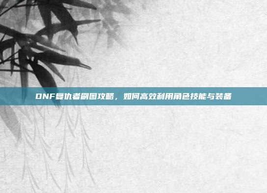 DNF复仇者刷图攻略,如何高效利用角色技能与装备