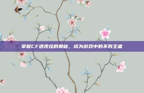 掌握CF透视挂的奥秘,成为游戏中的不败王者