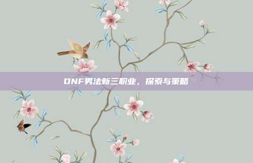 DNF男法新三职业，探索与策略