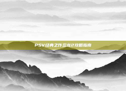 PSV经典之作忍龙2攻略指南