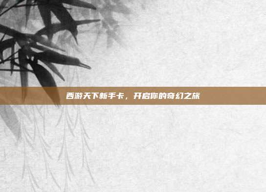 西游天下新手卡,开启你的奇幻之旅