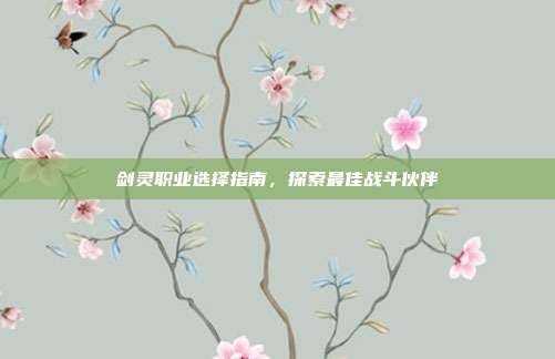 剑灵职业选择指南,探索最佳战斗伙伴