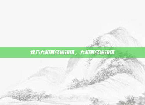 我乃九阴真经追魂爪，九阴真经追魂爪