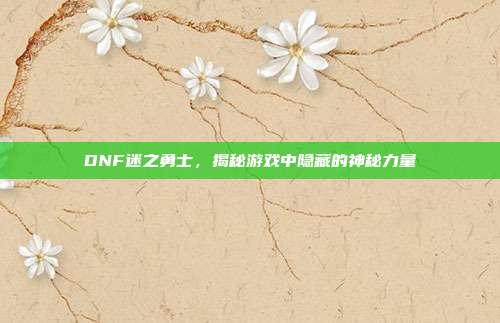 DNF迷之勇士,揭秘游戏中隐藏的神秘力量