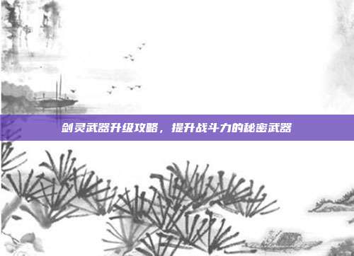 剑灵武器升级攻略，提升战斗力的秘密武器